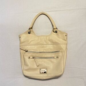 Nine West Cream Leather Tote